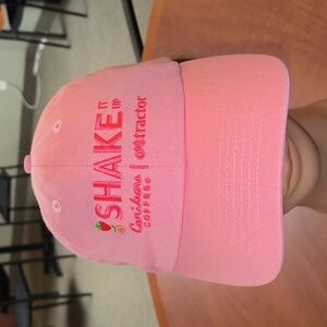 Shake It Up Caribou Coffee ~ Tractor Embroidered Strapback Hat Cap